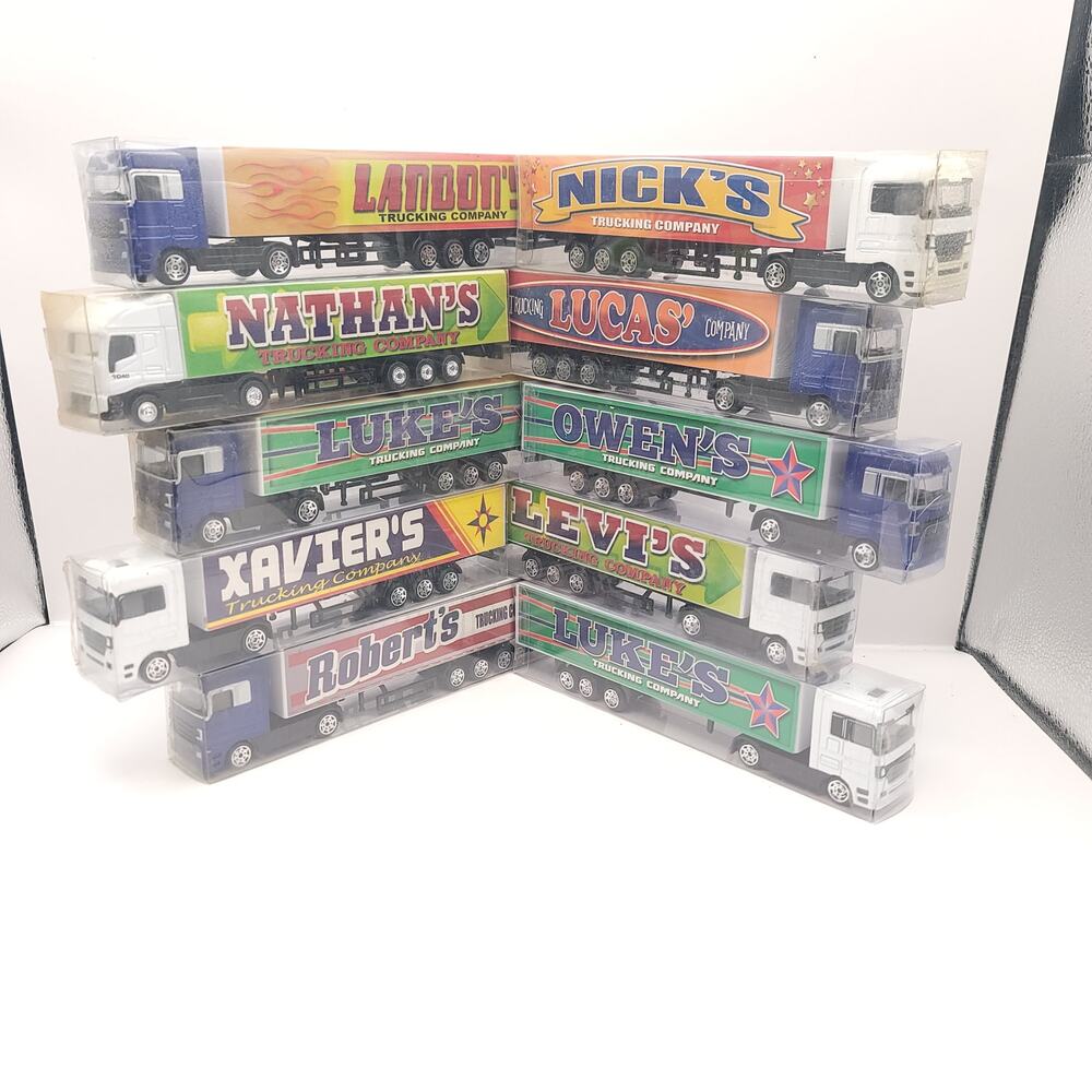 Swibco Trucking Company Toy Semi Truck Set of 10 New in package Green Orange
